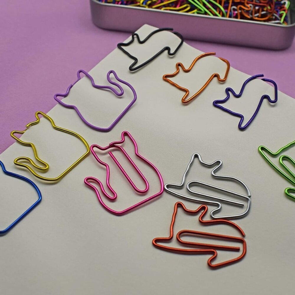 100 pcs Cat Paper Clips Cute Decorative Paperclips, Cat Lover Gifts for Women, F - Picture 5 of 6